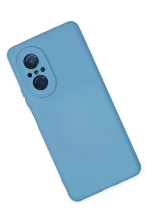 Huawei Nova 9 SE Kılıf Nano içi Kadife Silikon - Mavi