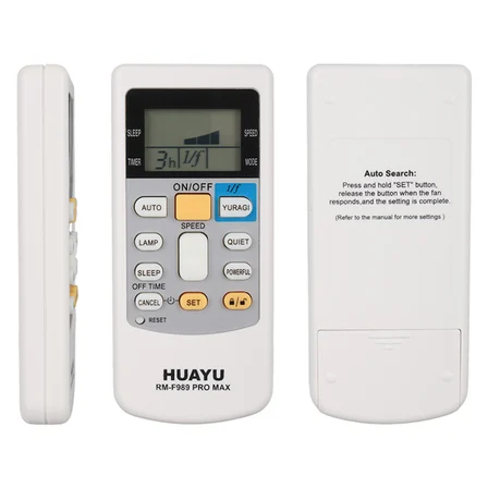 Huayu RM-F989 Pro Max Universal LCD Ekranlı Akıllı Vantilatör Kumandası