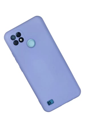 Realme C21 Kılıf Nano içi Kadife Silikon - Lila