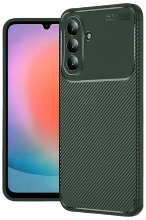 Samsung Galaxy A57 5G Auto Focus Karbon Kapak - Koyu Yeşil