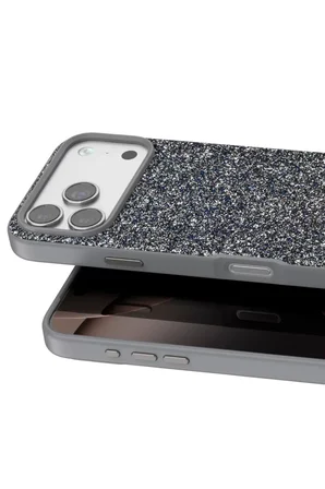 Onegif Apple iPhone 17 Pro Max Bright Simli Kapak - Gümüş