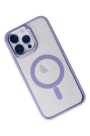 Apple Uyumlu iPhone 14 Pro Kılıf Room Magneticsafe Silikon - Lila