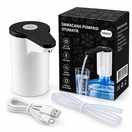 USB Şarjlı Otomatik Damacana Su Pompası