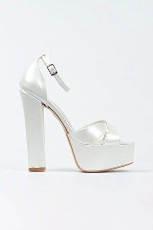 Sedef Cilt Klasik Köşe Kalıplı Kalın Topuklu Kadın Abiye Ayakkabı Kadın Topuklu Şık Gece Ayakkabısı