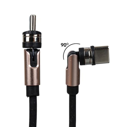 PM-25906 Siyah 3in1 (Type C- Lightning- Micro Usb) Manyetik Uç Taşınabilir Şarj Kablosu