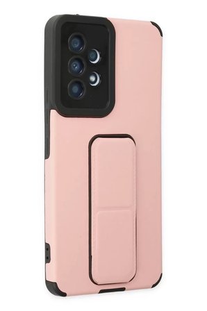 Samsung Galaxy A53 5G Kılıf Mega Standlı Silikon - Pudra