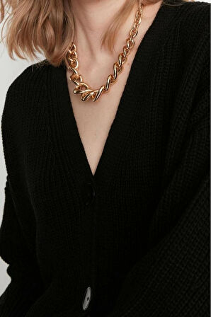 Kadın Modern Tarz Oversize V Yaka Regular Triko Hırka