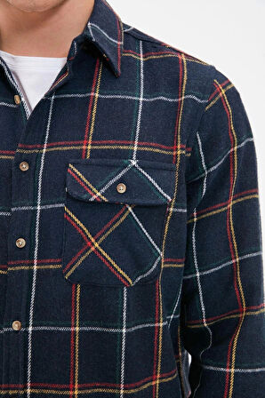 Moda Erkek Gömlek Yaka Ekose Günlük Regular Fit Uzun Kollu Çift Cepli Kışlık Oduncu Kareli Gömlek