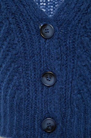 Kadın Modern Tarz Regular V Yaka Crop Triko Hırka