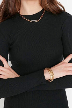 Moda Slim Casual Günlük Rejenere Kaşkorse Örme Dik Yaka Uzun Kol Bodycone Mini Boy Elbise