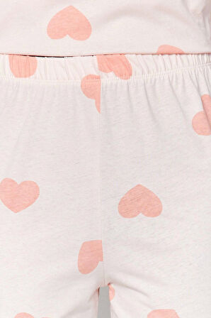 Tarz Rahat Uzun Kollu Boru Paça %100 Pamuklu Kalpli Örme Pijama Takımı
