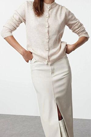 Kadın Modern Tarz Regular Bisiklet Yaka Regular Triko Hırka