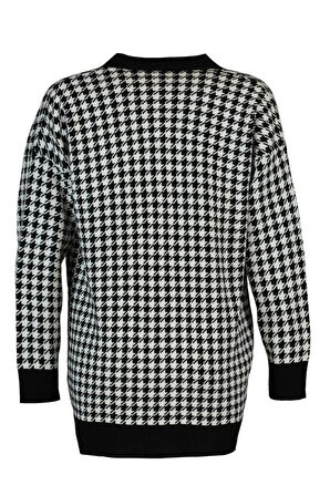 Kadın Modern Tarz Oversize V Yaka Midi Triko Hırka