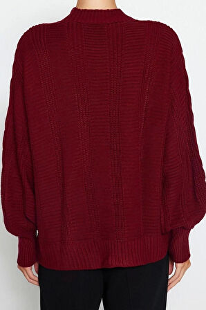 Kadın Modern Tarz Oversize V Yaka Regular Triko Hırka