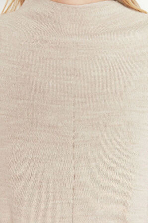 Moda Triko Düz Dik Yaka Düşük Kol Casual Günlük Regular Pantolonlu Triko Alt-Üst Takım