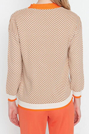 Kadın Modern Tarz Oversize V Yaka Midi Triko Hırka