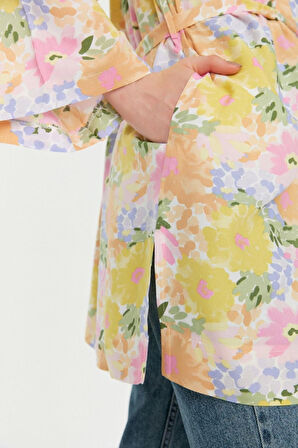 Moda Dokuma Rahat Kalıp Midi Ceket Yaka Normal Kol Belmando Basic Tesettür Giyim Kimono Kaftan