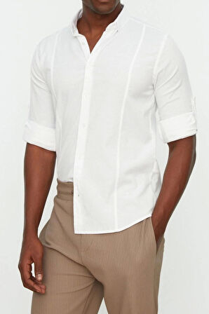 Moda Erkek Düğmeli Yaka Düz Desen Günlük Super Kulplu Apoletli Kolay Ütülenebilir Gömlek