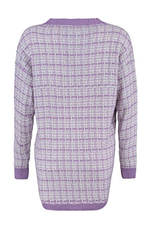 Kadın Modern Tarz Oversize V Yaka Midi Triko Hırka