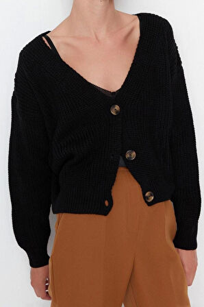 Kadın Modern Tarz Oversize V Yaka Regular Triko Hırka