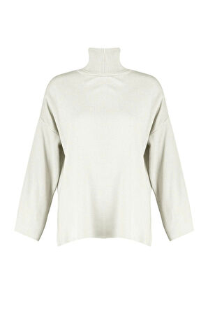 Stil Modern Kadın Regular Standart Kol Balıkçı Yaka Geniş Kalıp Basic Triko Kazak