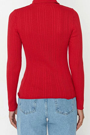 Kadın Modern Tarz Slim Polo Yaka Regular Triko Hırka