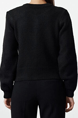 Kadın Modern Tarz Regular Bisiklet Yaka Regular Triko Hırka