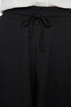 Moda Örme Normal Bel Geniş Paça Gündelik Vizon Rahat Kesim Normal Bel Bürümcük Dokulu Şort