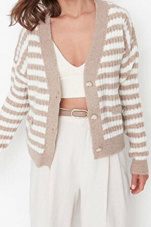 Kadın Modern Tarz Regular V Yaka Regular Triko Hırka