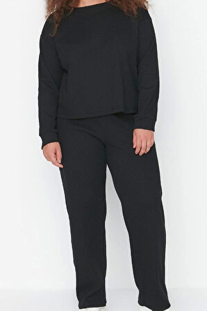 Tarz Rahat Büyük Beden Uzun Kollu Dar Paça Pijama Takımı