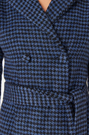 Moda Regular Business Flanel Dokuma Ceket Yaka Truvakar Kol Kol Ceket Elbise Mini Boy Elbise
