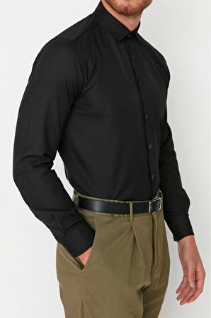 Moda Erkek Gömlek Yaka Düz Desen Resmi Erkek Basic Oxford Klasik Kolay Ütülenebilir Gömlek