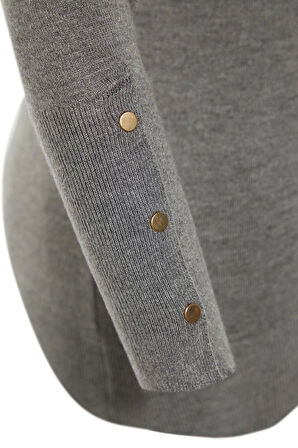 Kadın Modern Tarz Rahat Uzun Balıkçı Yaka Düz Kol Regular Triko Kazak