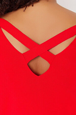 Büyük Beden Kadın Modern Tarz Rahat Uzun Bisiklet Yaka Düz Kol Regular Triko Kazak