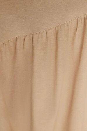 Moda Regular Casual Günlük Terrycotton Dokuma Bisiklet Yaka Uzun Kol A-Line Maxi Boy Tesettür Elbise