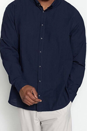 Moda Erkek Büyük Beden Düğmeli Yaka Düz Desen Günlük Büyük Beden Regular Fit Rahat Gömlek