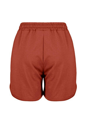 Büyük Beden Moda Örme Yüksek Bel Boru Paça Gündelik Haki Ince Şort