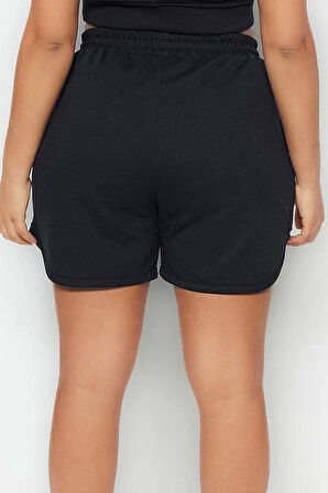 Büyük Beden Moda Örme Yüksek Bel Boru Paça Gündelik Haki Ince Şort