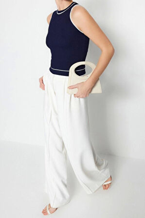 Moda Bisiklet Yaka Triko Regular Çizgili Desen Casual Günlük Regular Kolsuz Bluz