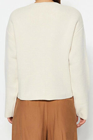 Kadın Modern Tarz Regular Bisiklet Yaka Regular Triko Hırka