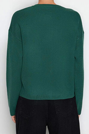 Kadın Modern Tarz Regular Bisiklet Yaka Regular Triko Hırka