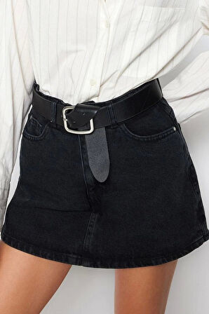 Moda Denim Yüksek Bel Geniş Paça Gündelik Açık Mavi Yırtıklı Denim Şort