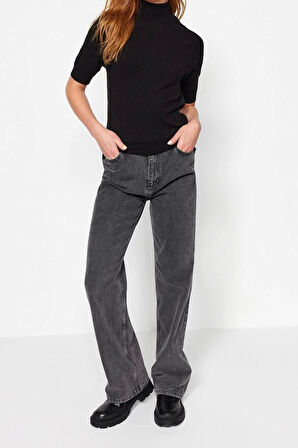 Moda Dik Yaka Triko Slim Düz Desen Casual Günlük Regular Kısa Kol Bluz