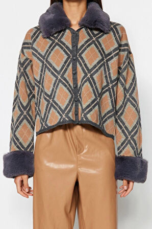 Kadın Modern Tarz Regular Polo Yaka Regular Triko Hırka