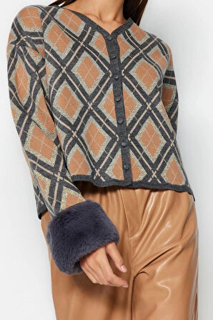 Kadın Modern Tarz Regular Polo Yaka Regular Triko Hırka