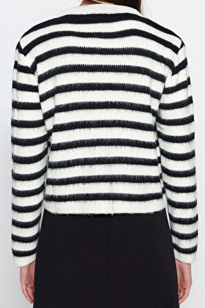 Kadın Modern Tarz Slim Bisiklet Yaka Regular Triko Hırka