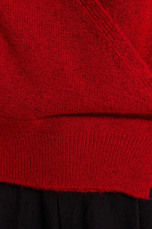 Stil Modern Kadın Regular Standart Kol Kruvaze Yumuşak Dokulu Triko Kazak