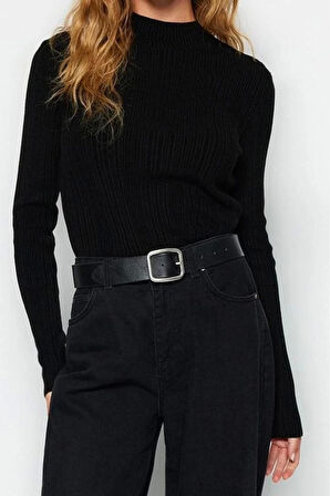 Stil Modern Kadın Regular Standart Kol Dik Yaka Triko Kazak