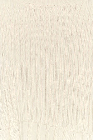 Stil Modern Kadın Crop Standart Kol Bisiklet Yaka Süper Triko Kazak