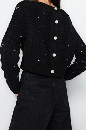 Stil Modern Kadın Regular Reglan Kol Bisiklet Yaka Çift Taraflı Kullanılabilen Triko Kazak-Hırka